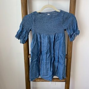 GAP Chambray Toddler Dress with ruched detail